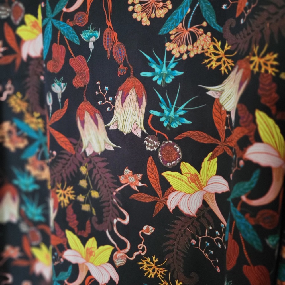 H&M multicolor botanical garden floral long sleeved‎ blouse Tunic Top Size 14 - Picture 11 of 12